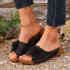 Ladies' 👡 Soft Grip Wedge Sandals, Toe-Free 🌬️ & Airy for Daily Walks 🚶‍♀️