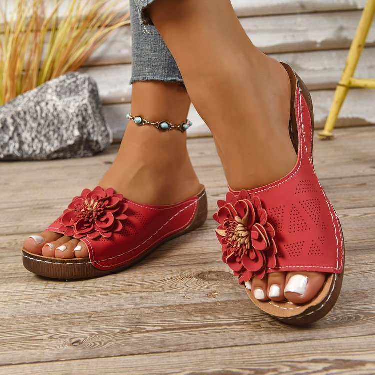 Ladies' 👡 Soft Grip Wedge Sandals, Toe-Free 🌬️ & Airy for Daily Walks 🚶‍♀️