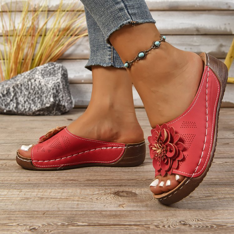 Ladies' 👡 Soft Grip Wedge Sandals, Toe-Free 🌬️ & Airy for Daily Walks 🚶‍♀️