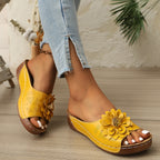 Ladies' 👡 Soft Grip Wedge Sandals, Toe-Free 🌬️ & Airy for Daily Walks 🚶‍♀️